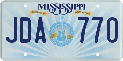 MS license plate JDA770