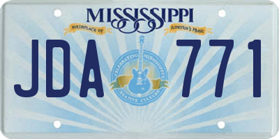 MS license plate JDA771