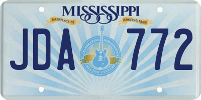 MS license plate JDA772