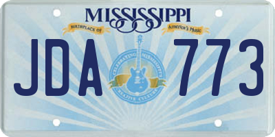 MS license plate JDA773