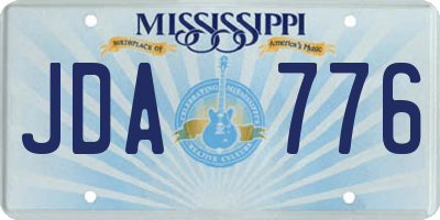 MS license plate JDA776