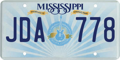 MS license plate JDA778