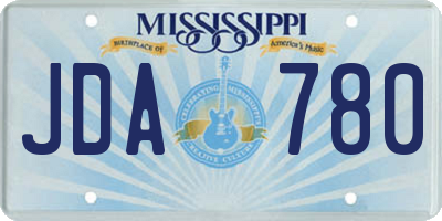 MS license plate JDA780