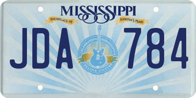 MS license plate JDA784