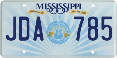 MS license plate JDA785