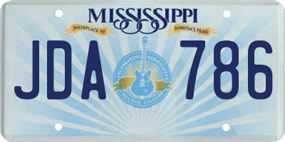 MS license plate JDA786