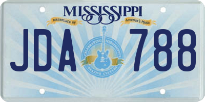 MS license plate JDA788