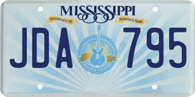 MS license plate JDA795