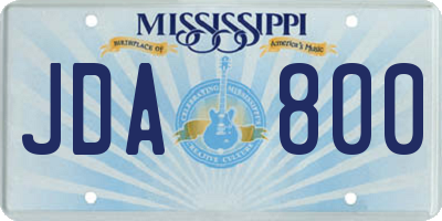 MS license plate JDA800