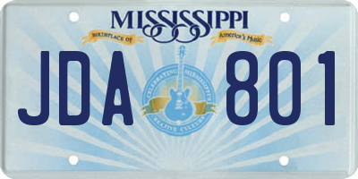 MS license plate JDA801
