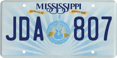 MS license plate JDA807