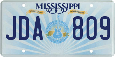 MS license plate JDA809