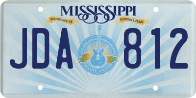 MS license plate JDA812