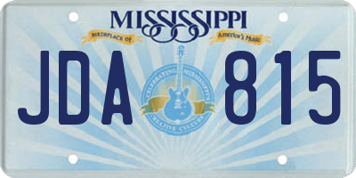 MS license plate JDA815