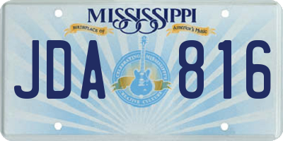 MS license plate JDA816