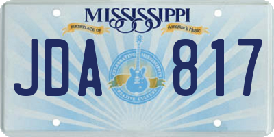 MS license plate JDA817