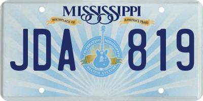 MS license plate JDA819