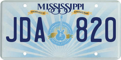 MS license plate JDA820