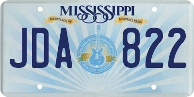 MS license plate JDA822