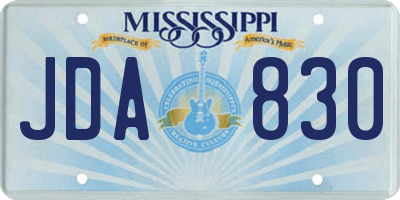 MS license plate JDA830