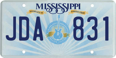 MS license plate JDA831
