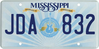 MS license plate JDA832