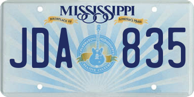 MS license plate JDA835