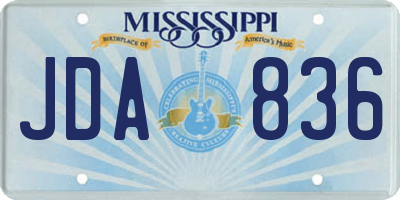 MS license plate JDA836