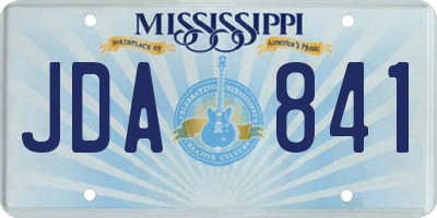 MS license plate JDA841