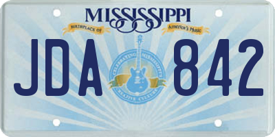 MS license plate JDA842