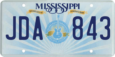MS license plate JDA843