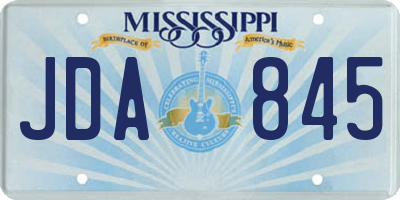 MS license plate JDA845