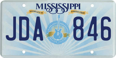 MS license plate JDA846