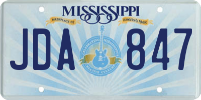 MS license plate JDA847