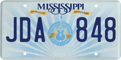 MS license plate JDA848