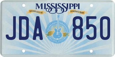 MS license plate JDA850