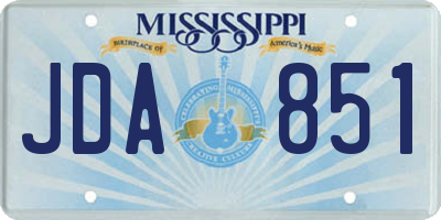 MS license plate JDA851