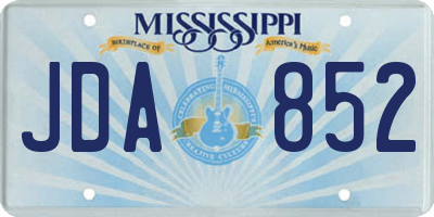 MS license plate JDA852
