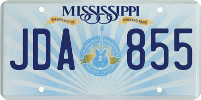 MS license plate JDA855