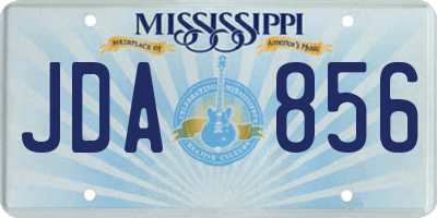 MS license plate JDA856