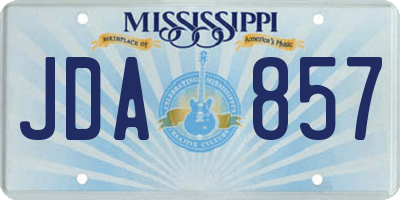 MS license plate JDA857