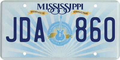 MS license plate JDA860