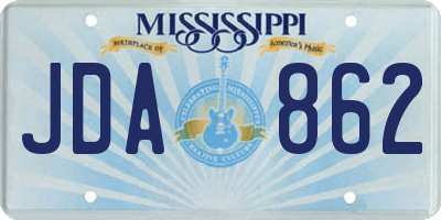 MS license plate JDA862