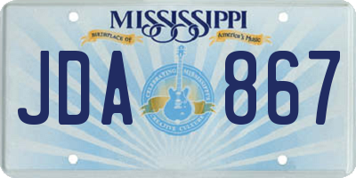 MS license plate JDA867