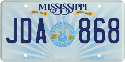 MS license plate JDA868