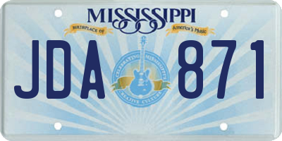 MS license plate JDA871
