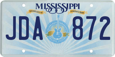 MS license plate JDA872