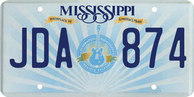 MS license plate JDA874