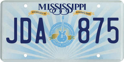 MS license plate JDA875
