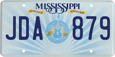 MS license plate JDA879
